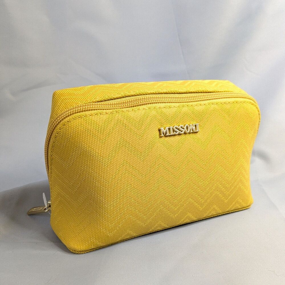 New Delta One Yellow Missoni Business Class Amenity Kit Sealed Travel Makeup Bag